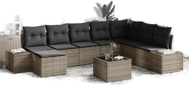 Vidaxl Hagesofa Set 8 pcs Grå