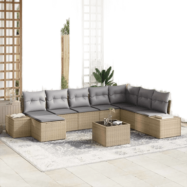 Vidaxl Hagesofa Set 8 pcs Beige og lys grå