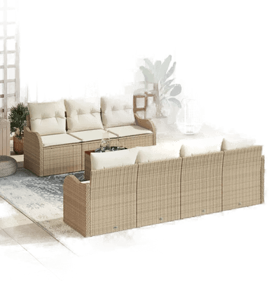 Vidaxl Hagesofa Set 8 pcs Beige