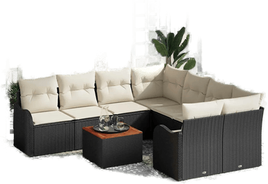 Vidaxl Hagesofa Set 9 pcs