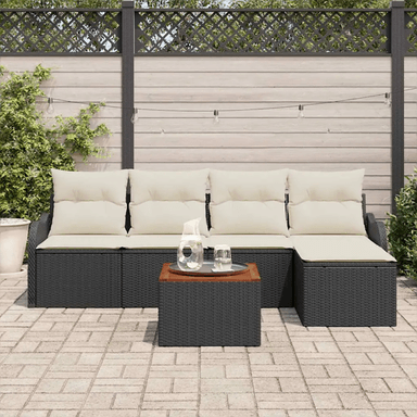 Vidaxl Hagesofa Set 6 pcs Svart og krem