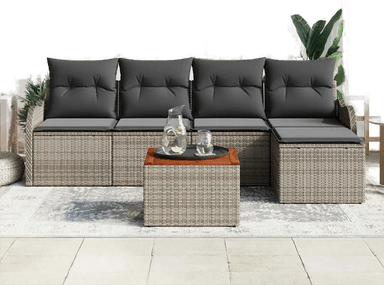 Vidaxl Hagesofa Set 6 pcs Grå