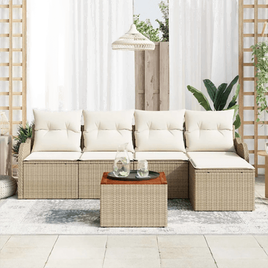Vidaxl Hagesofa Set 6 pcs Beige