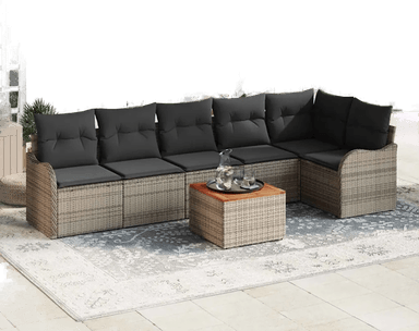 Vidaxl Hagesofa Set 7 pcs Grå