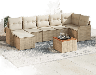 Vidaxl Hagesofa Set 8 pcs Beige