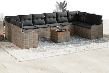 Vidaxl Hagesofa Set 11 pcs Grå