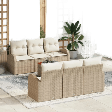 Vidaxl Hagesofa Set 7 pcs Beige