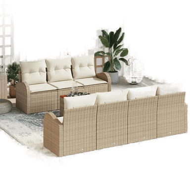 Vidaxl Hagesofa Set 8 pcs Beige