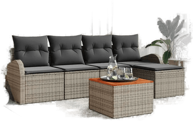 Vidaxl Hagesofa Set 6 pcs Grå