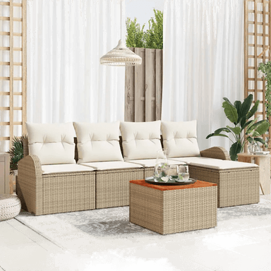Vidaxl Hagesofa Set 6 pcs Beige