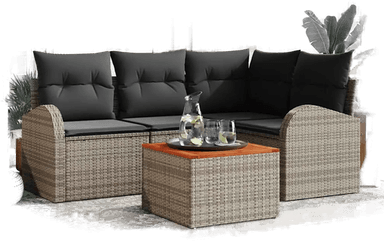 Vidaxl Hagesofa Set 5 pcs Grå