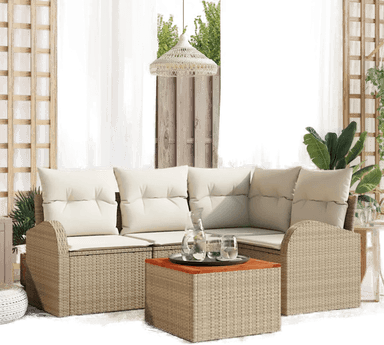 Vidaxl Hagesofa Set 5 pcs Beige
