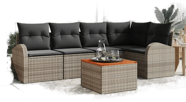 Vidaxl Hagesofa Set 6 pcs Grå