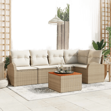 Vidaxl Hagesofa Set 6 pcs Beige