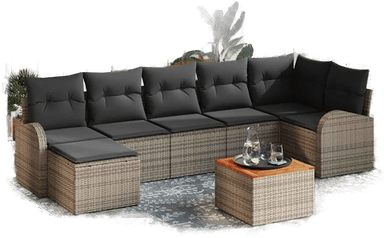 Vidaxl Hagesofa Set 8 pcs Grå