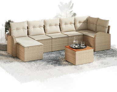 Vidaxl Hagesofa Set 8 pcs Beige