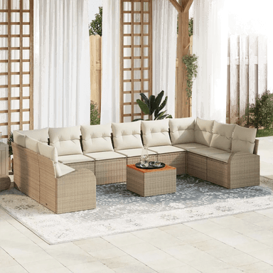 Vidaxl Hagesofa Set 11 pcs Beige
