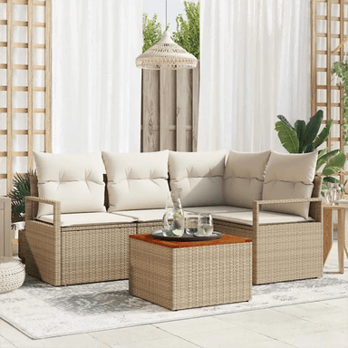 Vidaxl Hagesofa Set 5 pcs Beige