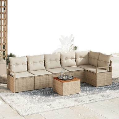 Vidaxl Hagesofa Set 7 pcs Beige