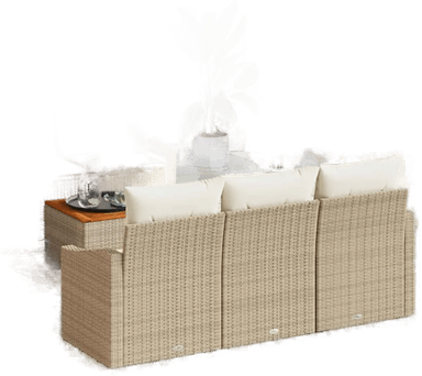 Vidaxl Hagesofa Set 6 pcs Beige