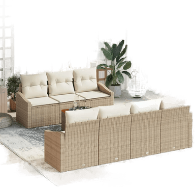 Vidaxl Hagesofa Set 8 pcs Beige