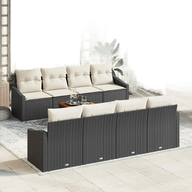 Vidaxl Hagesofa Set 9 pcs Svart og krem