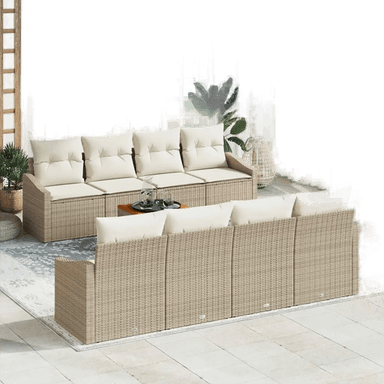Vidaxl Hagesofa Set 9 pcs Beige