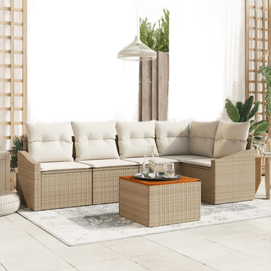 Vidaxl Hagesofa Set 6 pcs Beige