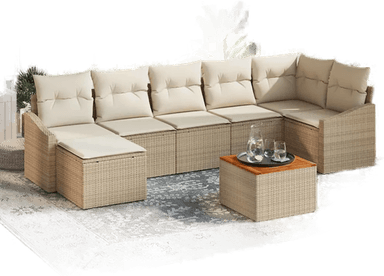Vidaxl Hagesofa Set 8 pcs Beige