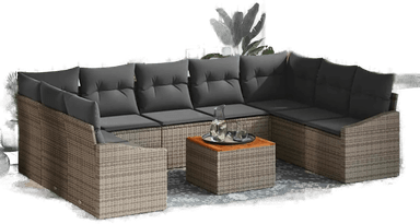 Vidaxl Hagesofa Set 10 pcs Grå
