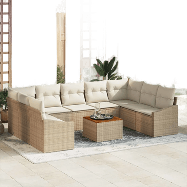 Vidaxl Hagesofa Set 10 pcs Beige