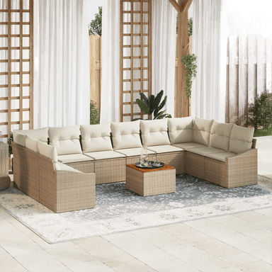 Vidaxl Hagesofa Set 11 pcs Beige