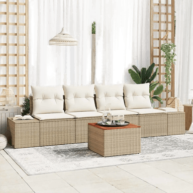 Vidaxl Hagesofa Set 5 pcs Beige