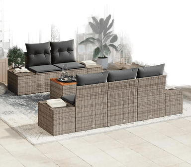 Vidaxl Hagesofa Set 6 pcs Grå