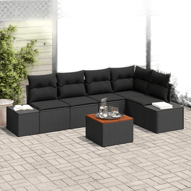 Vidaxl Hagesofa Set 6 pcs Svart
