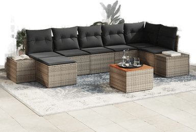 Vidaxl Hagesofa Set 8 pcs Grå