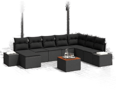 Vidaxl Hagesofa Set 9 pcs