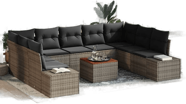 Vidaxl Hagesofa Set 10 pcs Grå