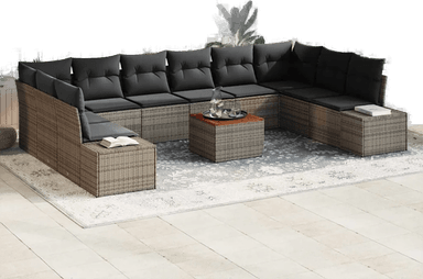 Vidaxl Hagesofa Set 11 pcs Grå