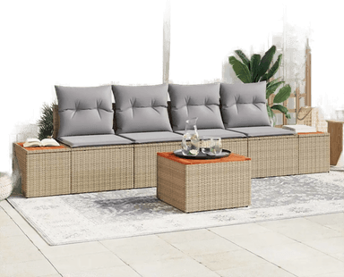 Vidaxl Hagesofa Set 5 pcs Beige