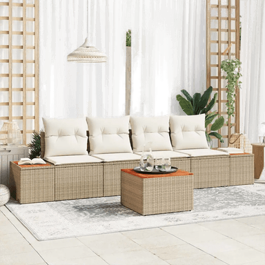 Vidaxl Hagesofa Set 5 pcs Beige