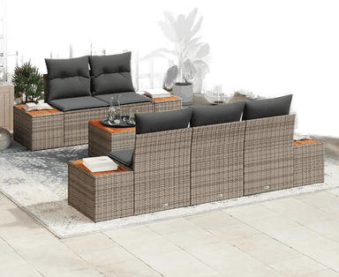 Vidaxl Hagesofa Set 6 pcs Grå