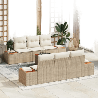 Vidaxl Hagesofa Set 7 pcs Beige