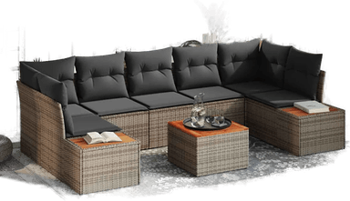 Vidaxl Hagesofa Set 8 pcs Grå