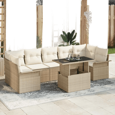 Vidaxl Hagesofa Set 8 pcs Beige
