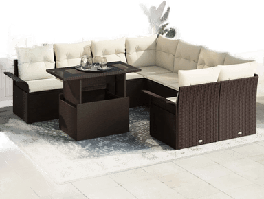 Vidaxl Hagesofa Set 9 pcs Brun