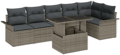 Vidaxl Hagesofa Set 7 pcs Grå