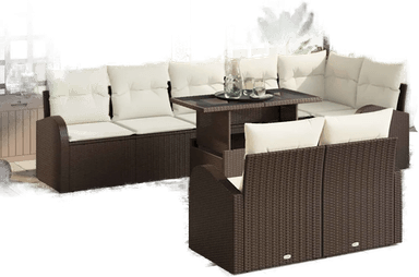Vidaxl Hagesofa Set 9 pcs Brun