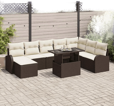 Vidaxl Hagesofa Set 9 pcs Brun