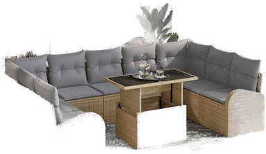 Vidaxl Hagesofa Set 10 pcs Beige